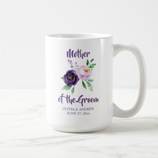 Mutter der Groom Lila Lavendel Kaffeetasse (Rechts)