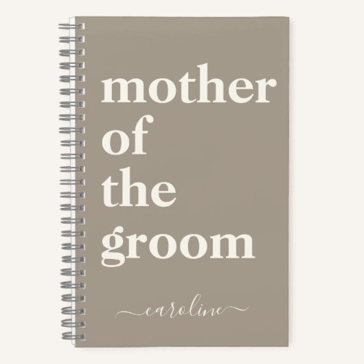 Mutter der Groom Minimalistisch Moderne Custom Tau Notizblock (Vorderseite)