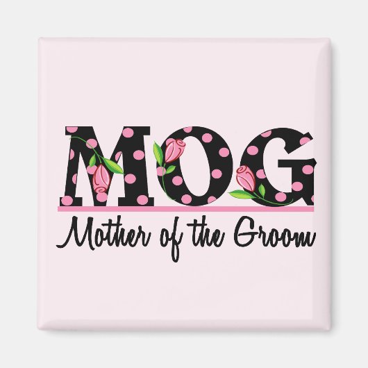 Mutter der Groom (MOG) Tulip Lettering Magnet (Vorne)
