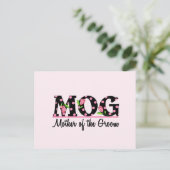Mutter der Groom (MOG) Tulip Lettering Postkarte (Stehend Vorderseite)