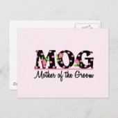 Mutter der Groom (MOG) Tulip Lettering Postkarte (Vorne/Hinten)
