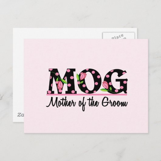 Mutter der Groom (MOG) Tulip Lettering Postkarte (Vorne/Hinten)