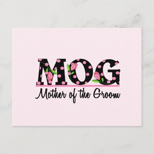 Mutter der Groom (MOG) Tulip Lettering Postkarte (Vorderseite)