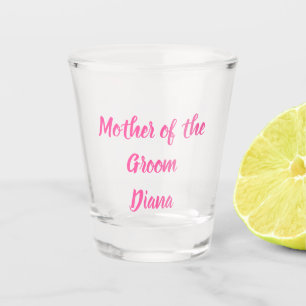 Mutter der Groom Pink Individuelle Name Geschenke Schnapsglas