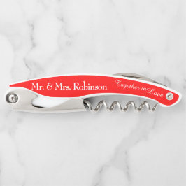 Mutter der Groom Red Gastgeschenk Hochzeit Korksch Kellnermesser