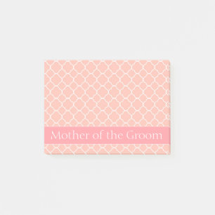 Mutter der Groom Rosa und Weiß Post-it Klebezettel
