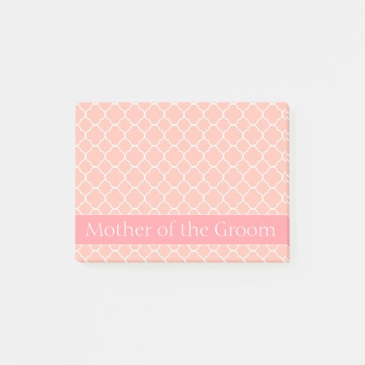 Mutter der Groom Rosa und Weiß Post-it Klebezettel (Vorderseite)