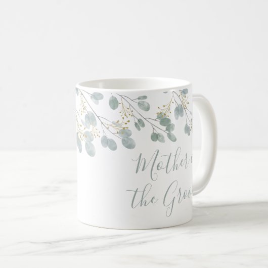 Mutter der Groom Rustic Eukalyptus Kaffeetasse (VorderseiteRechts)