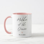 Mutter der Groom-Script-Hochzeitsgeschenke-Tasse Tasse (Links)