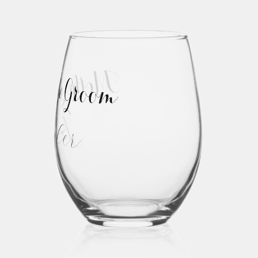 Mutter der Groom-Script-Namen Geschenke Hochzeit Weinglas Ohne Stiel (Links)