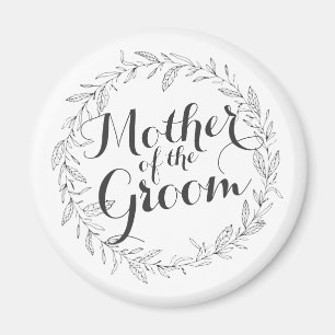 Mutter der Groom Simple Floral Wedding Magnet
