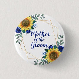 Mutter der Groom Sonnenblume Geometric Blue Button