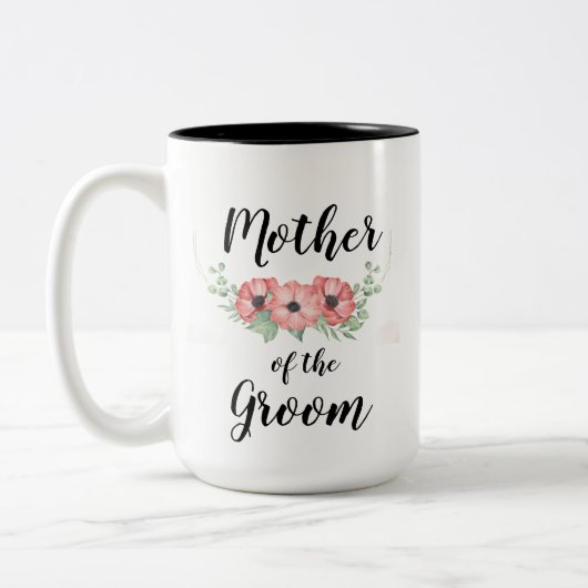 Mutter der Groom-Tasse, weiß und schwarz Zweifarbige Tasse (Links)