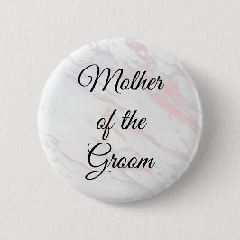 Mutter der Groom-Taste | Rosa und graue Marmor Button