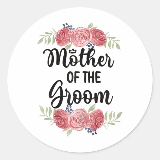 Mutter der Groom Wedding Party Dusche Mama Runder Aufkleber (Vorderseite)
