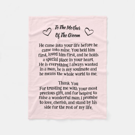 Mutter der Groomblanket-Hochzeitssache Fleecedecke (Vorderseite)