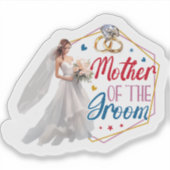 Mutter der Groomhochzeit Aufkleber (Vorderseite)