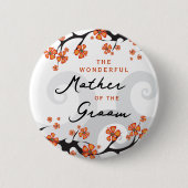 MUTTER DER GROSSZÜGIGEN Tropischen Blume Swirl Hoc Button (Vorderseite)