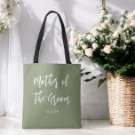 Mutter der Grünen Tüte Tasche<br><div class="desc">Mutter der Groom Hochzeitstasche in Sage Green und Weiß. Gut für Bachelor Geschenke Hochzeiten,  Brautparty,  Bachelor Party,  Probe Dinner. Karo mehr Produkte mit diesem Design in der Kollektion unten.</div>