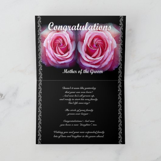 MUTTER DER GRUPPE - Glückwunsch zur Hochzeit Karte (Innenseite)