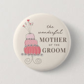 MUTTER DER GRUPPE Sweet Pink Wedding Cake Button (Vorderseite)