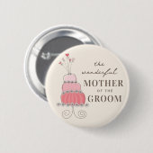 MUTTER DER GRUPPE Sweet Pink Wedding Cake Button (Vorne & Hinten)