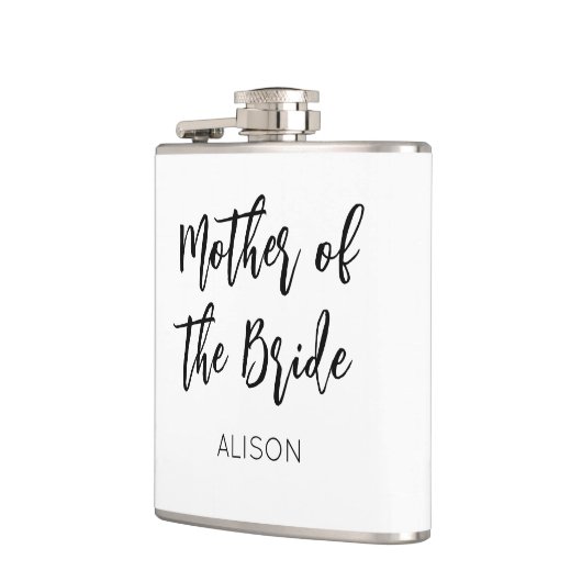 Mutter der Hochzeit Schwarz-weiß Flachmann (Links)