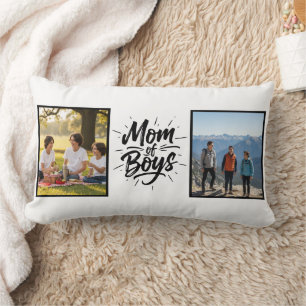 Mutter der Jungen Pinsel Schrift Doppel Foto Minim Lendenkissen