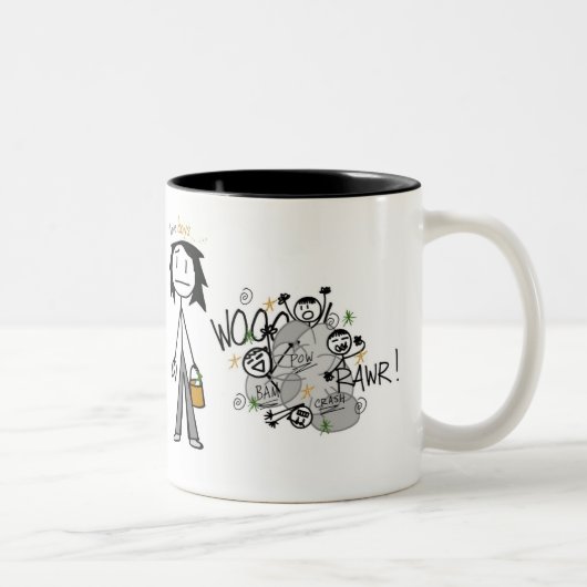 Mutter der Jungen Zweifarbige Tasse (Rechts)
