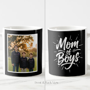 Mutter-der-Jungs-Pinsel-Schriftzug Custom 1 Foto S Kaffeetasse