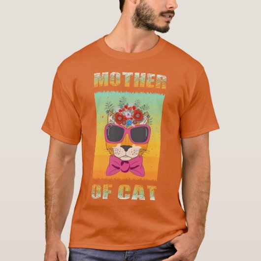 MUTTER DER KATZE Design retro T-Shirt (Vorderseite)