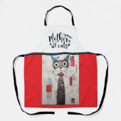 Mutter der Katzen farbenfrohe Schwarze und Rote Sc Schürze (Vorderseite)