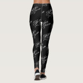 Mutter der Leggings - Weiß auf Schwarz (Rückseite)