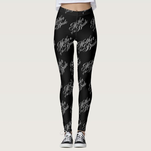 Mutter der Leggings - Weiß auf Schwarz (Vorderseite)
