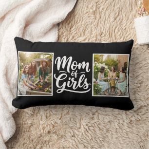 Mutter-der-Mädchen-Pinsel-Schrift-Doppel-Foto Schw Lendenkissen