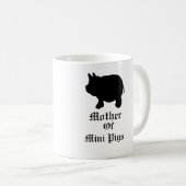 Mutter der Minischweine/mit schwarzem Minischwein Kaffeetasse (VorderseiteRechts)