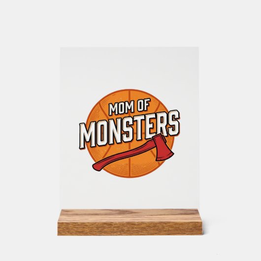 Mutter der Monster Vintage Basketball-Mutter Desig Acrylschild (Vorderseite)
