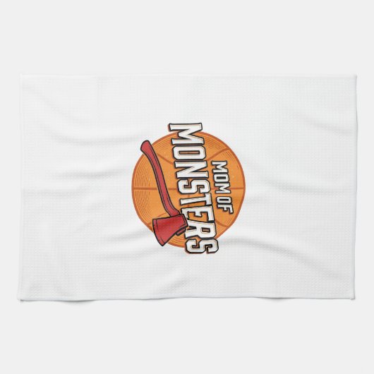 Mutter der Monster Vintage Basketball-Mutter Desig Geschirrtuch (Horizontal)