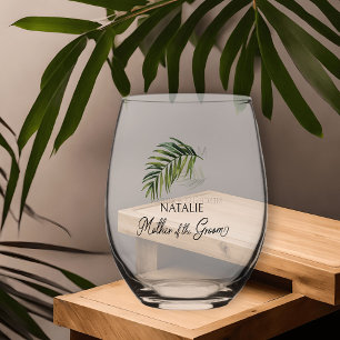 Mutter der Parent Wedding Groom Palm Leaf Weinglas Ohne Stiel