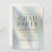 Mutter der Pearl Holographic Foto Graduation Party Einladung (Rückseite)