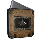 Mutter der Perle Eingedecktes Lederbuch Laptopschutzhülle (Vorne Rechts)