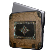 Mutter der Perle Eingedecktes Lederbuch Laptopschutzhülle (Vorderseite Links)