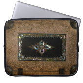 Mutter der Perle Eingedecktes Lederbuch Laptopschutzhülle (Vorderseite)