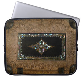 Mutter der Perle Eingedecktes Lederbuch Laptopschutzhülle