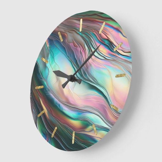 Mutter der Perle mit Gold Tics Große Wanduhr (Winkel)