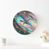 Mutter der Perle mit Gold Tics Große Wanduhr (Zuhause)