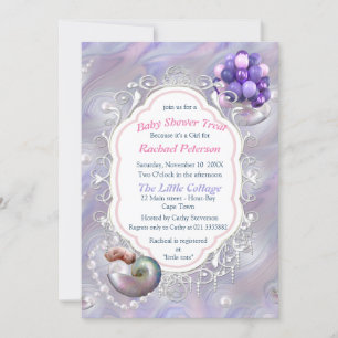 Mutter der Perlen, die einem Baby-Mädchen die Gebu Einladung