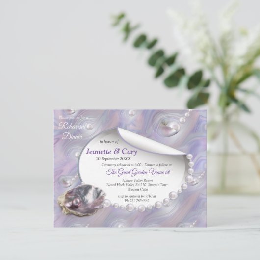 Mutter der Perlen Feier Einladung (Stehend Vorderseite)