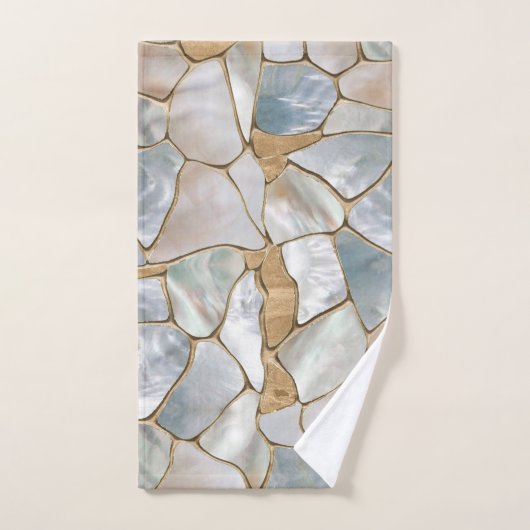 Mutter der Perlen- und Goldzellen abstrakt Badhandtuch Set (Handtuch)