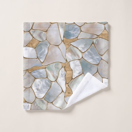 Mutter der Perlen- und Goldzellen abstrakt Badhandtuch Set (Waschlappen)